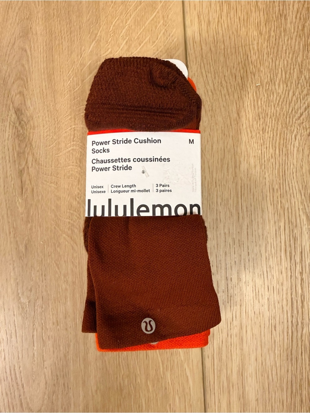 NWT Lululemon Power Stride Cushion Socks Medium 3-Pack